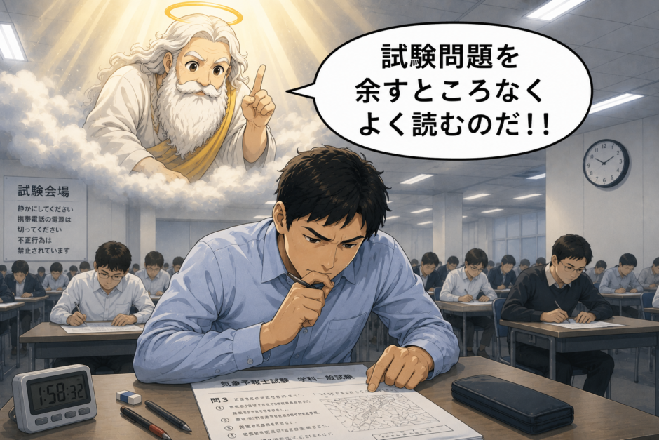 気象予報士試験の勉強法を紹介するアイキャッチ。過去問学習から「説明できる勉強」へ切り替え、初見問題や選択式試験で得点力を伸ばすポイントを解説。